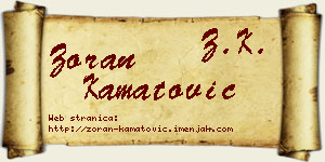 Zoran Kamatović vizit kartica